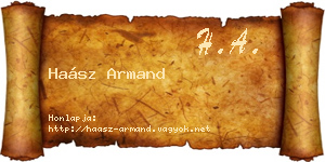 Haász Armand névjegykártya